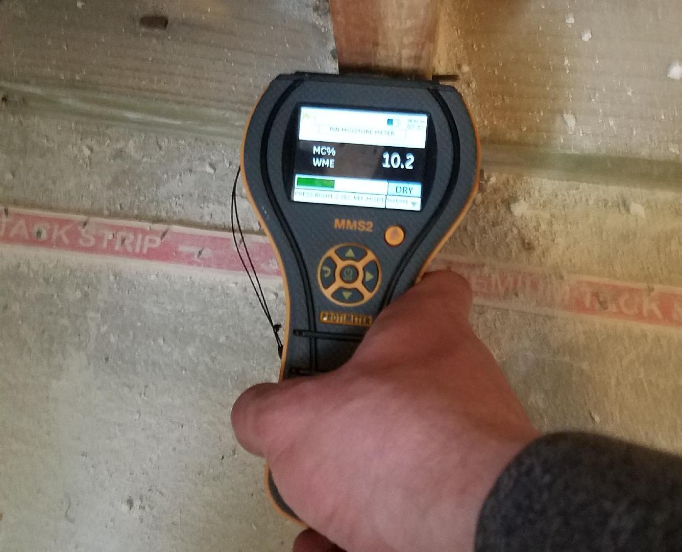 Moisture reading after deep freeze causes pipe burst in student housing facility