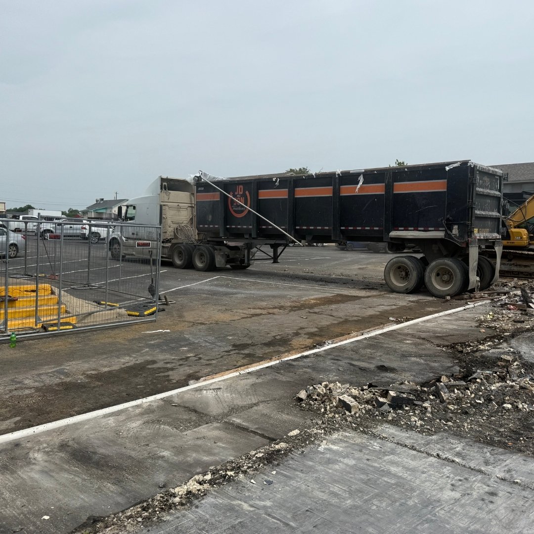 Truck used in demolition process after TX apartment complex fire