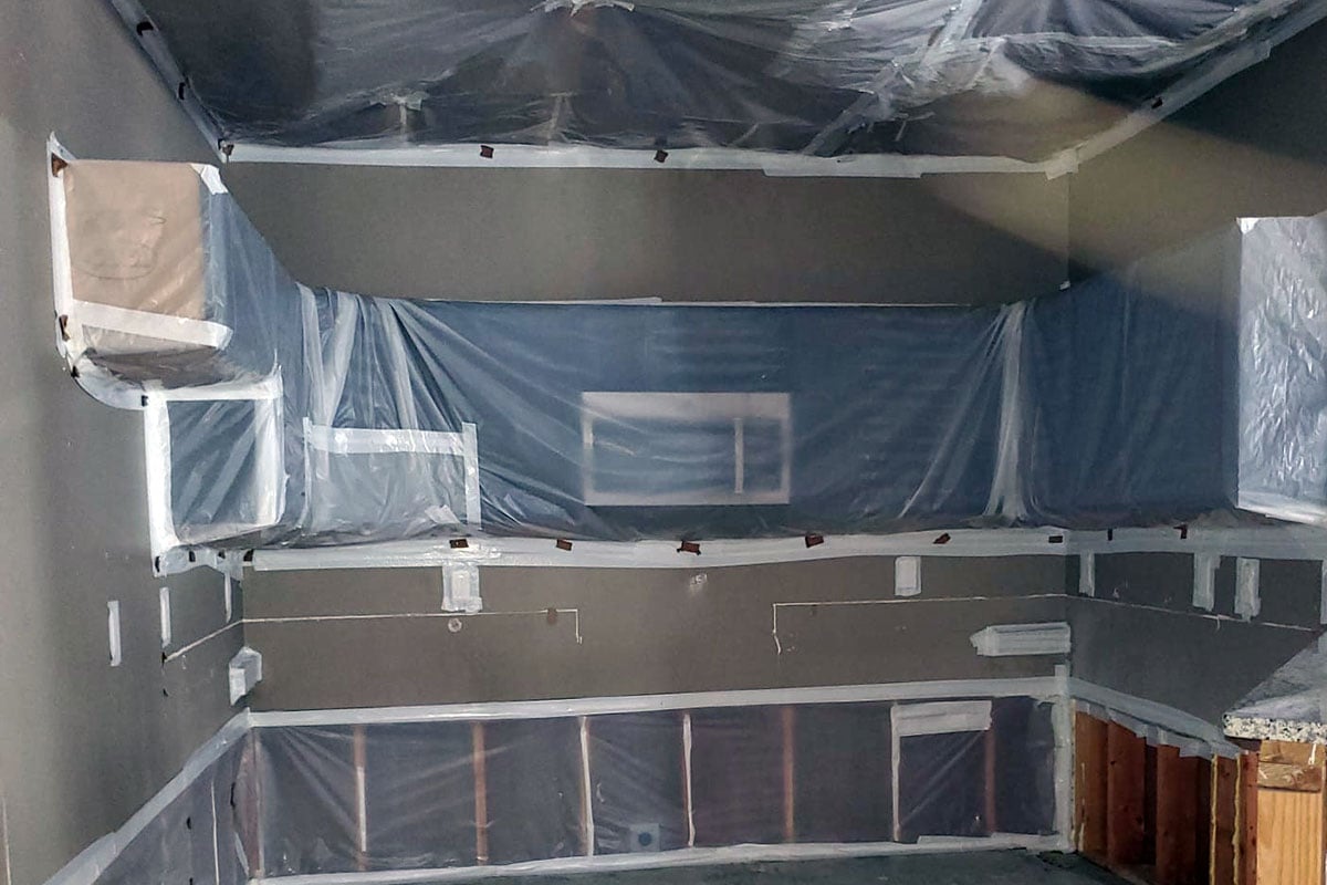 Mold remediation in apartment unit.