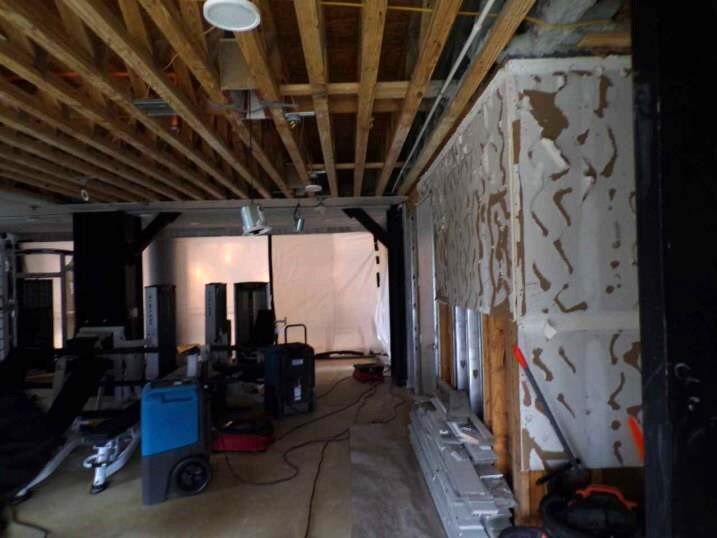Student Housing Water Damage Reconstruction photo of common area following mitigation 