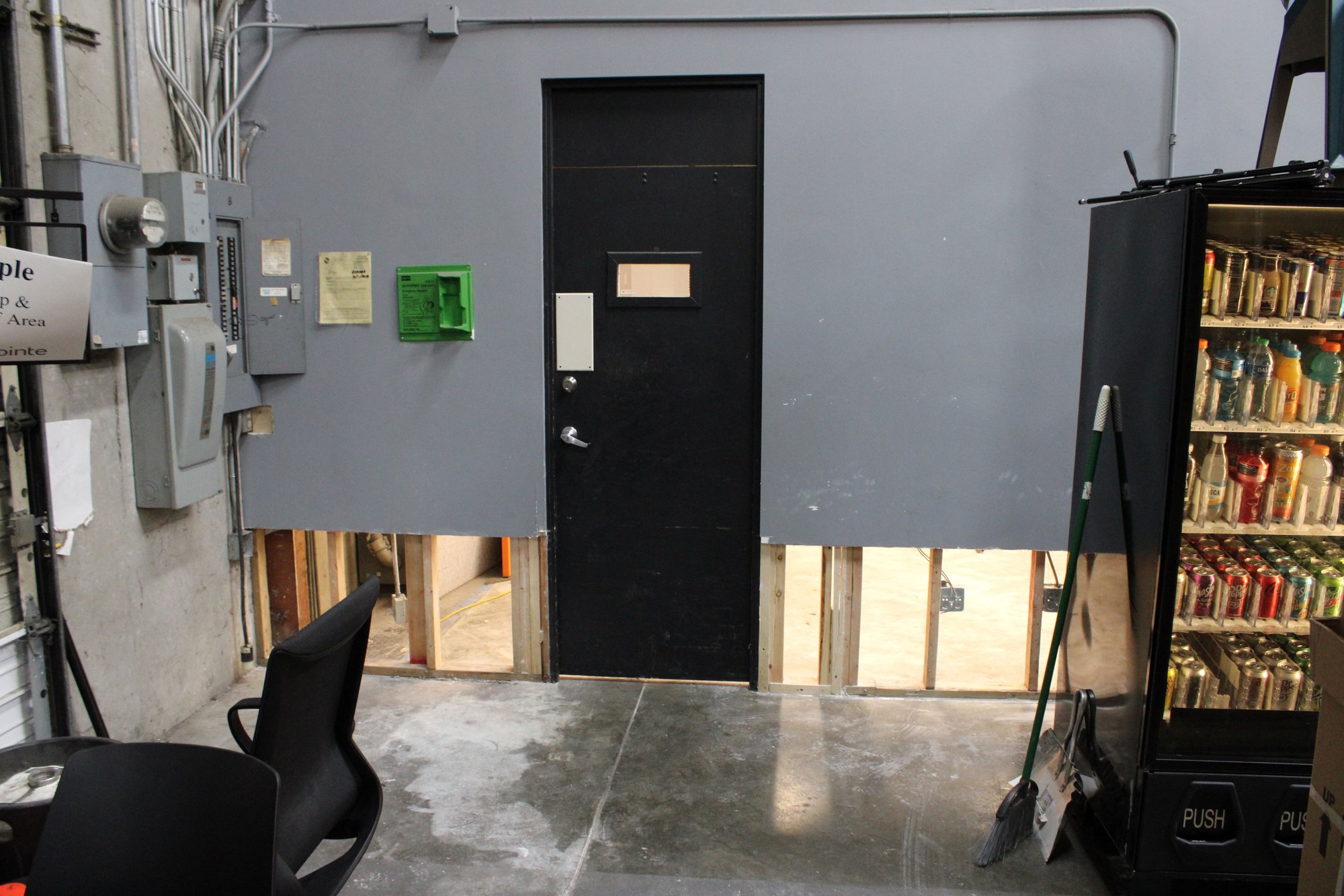 Drywall removal after water damage.