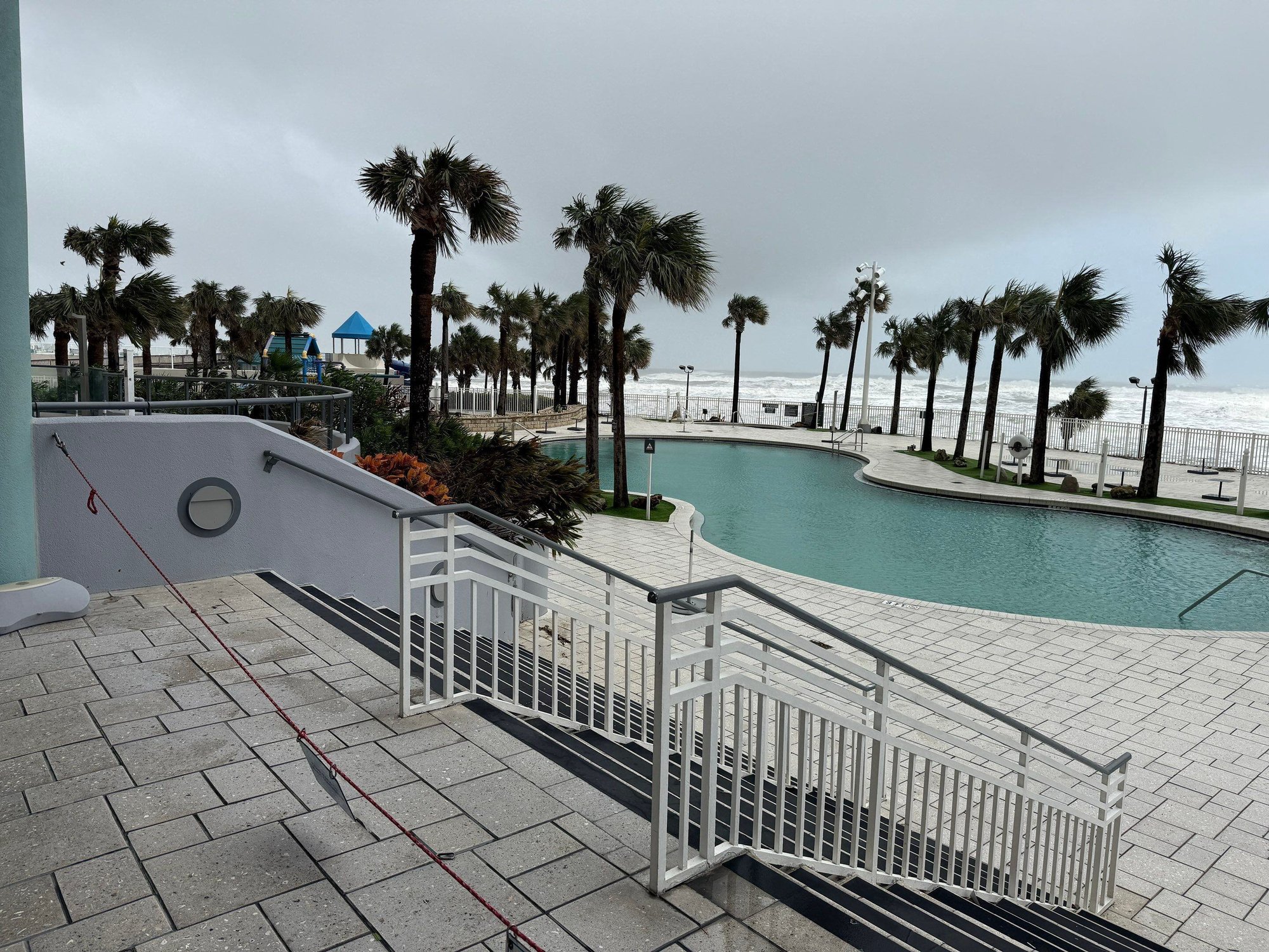 photo of florida resort enduring strong winds caused by hurricane